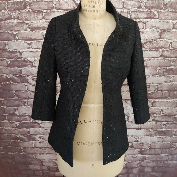 ❤️SOLD❤️CHANEL Tweed Sequin Jacket Blazer Employee - Picture 3 of 12